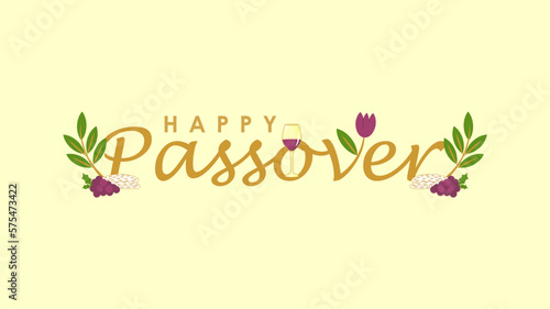 happy passover text banner template