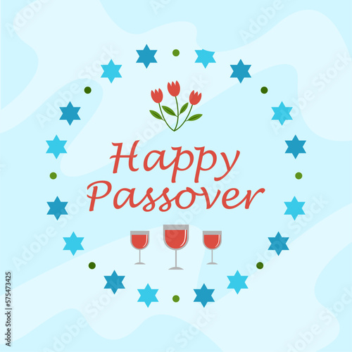 happy passover pesach social media post template