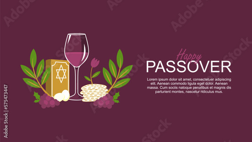 happy passover pesach banner template photo