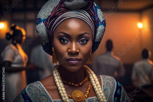 Generative AI. portrait of a young Nigerian Lady photo