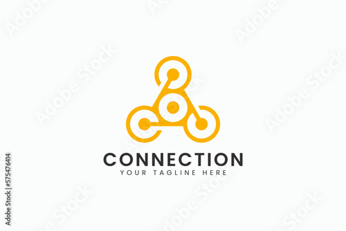 Connection Dots Cycling Global Network Logo  Sign Symbol Technology Network Community 