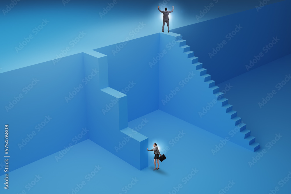 Gender inequality in career ladder concept Gender inequality in career ladder concept