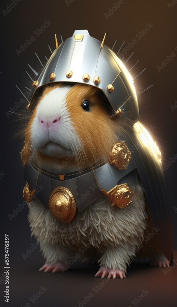 Stylish Futuristic Animal Guinea Pig Combat Armor A Cute and Cool