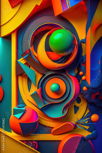 Vibrant Abstract Geometric Poster © Mike Walsh