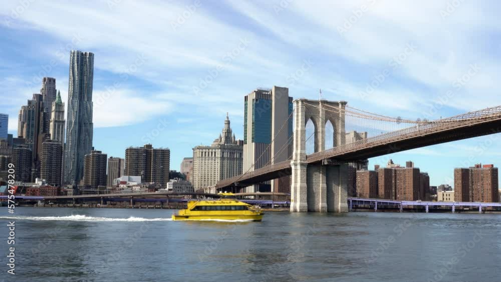 Brooklyn Bridge with Manhattan and East River Brooklyn Bridge with Manhattan and East River