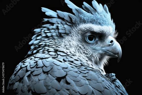 Image of a Harpy eagle up close (Harpia harpyja). Generative AI photo