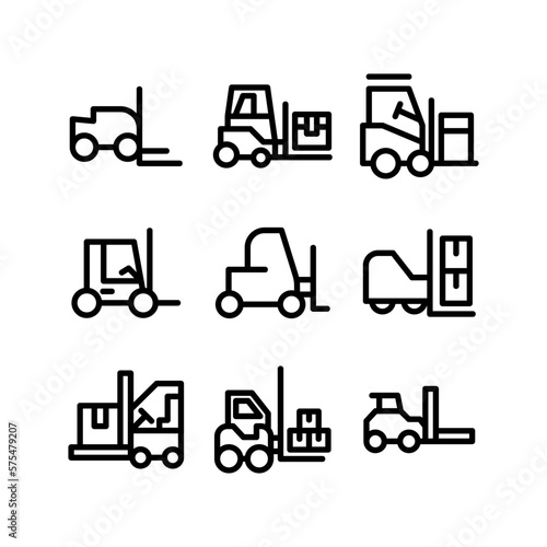 forklift icon or logo isolated sign symbol vector illustration - high quality black style vector icons