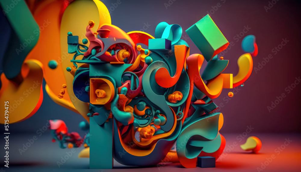 Obraz premium Vibrant Abstract Geometric Wallpaper