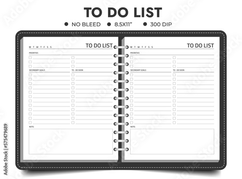 To-do list logbook or notebook
