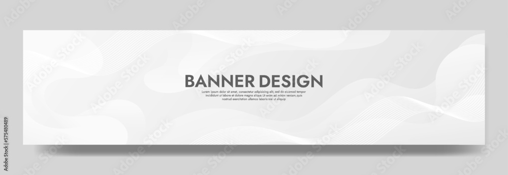 Fototapeta premium Abstract White Fluid Banner Template. Modern background design. gradient color. Dynamic Waves. Liquid shapes composition. Fit for banners