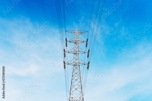 Obraz na płótnie 鉄塔と送電線