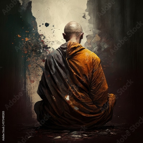 Monk Meditation: Cultivating Mindfulness for a Clear State of Mind, generative ai