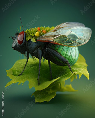 fly on leaf