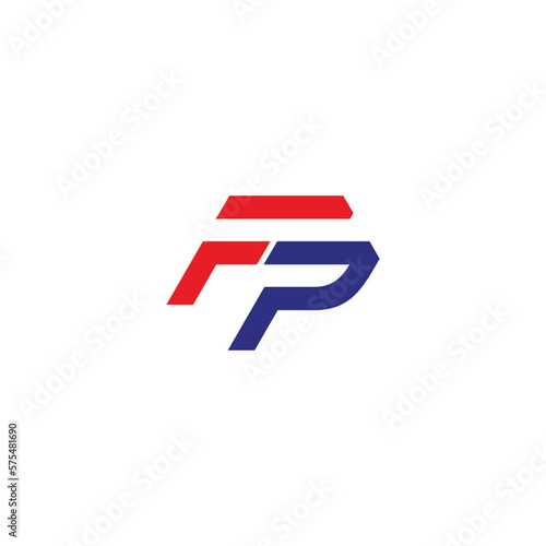 Free Download letter fp stripes colorful geometric line logo vector - GFXLoad