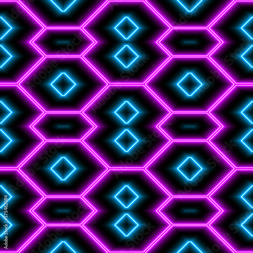 Blue And Purple Neon Lines,...