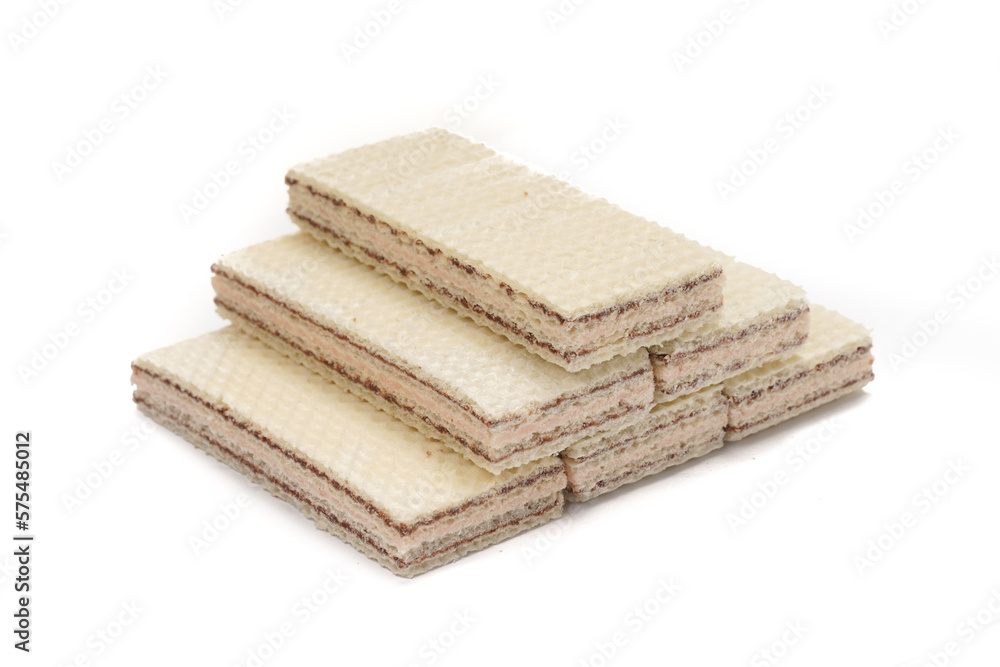 Stack of chocolate-flavored wafer cookies Stack of chocolate-flavored wafer cookies