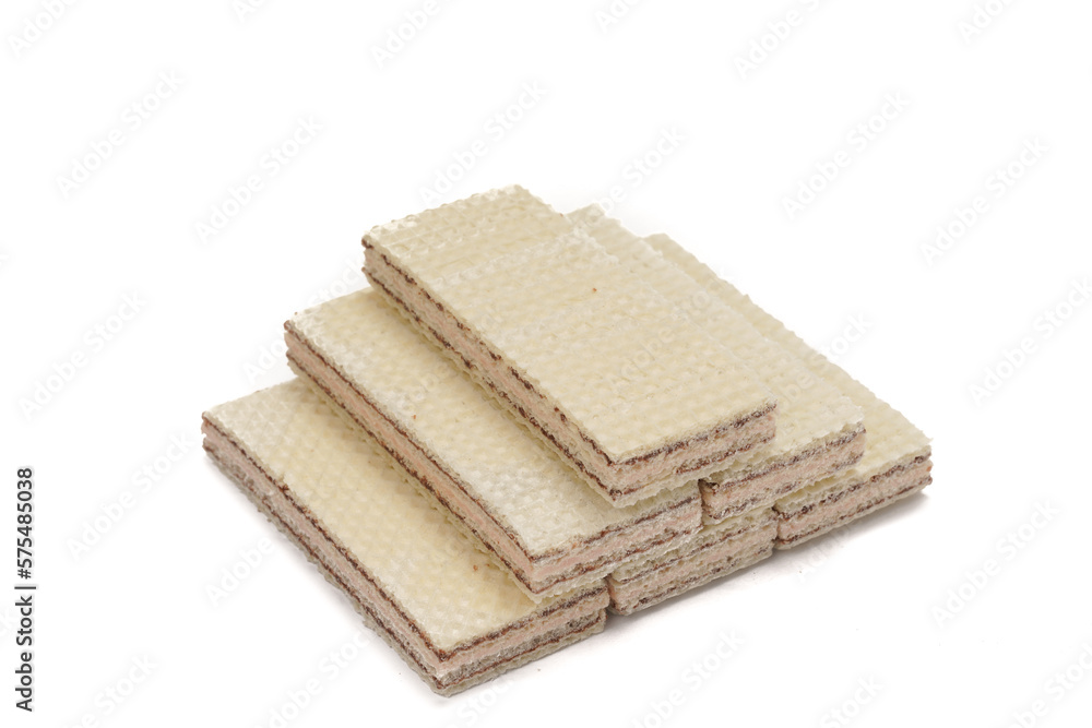 Stack of chocolate-flavored wafer cookies Stack of chocolate-flavored wafer cookies
