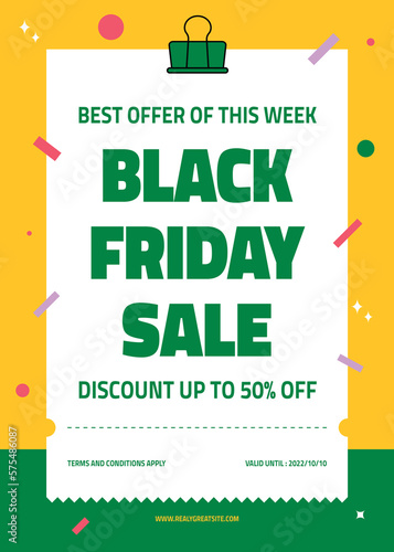 Bild auf Leinwand Black Friday Flyer Poster Illustration