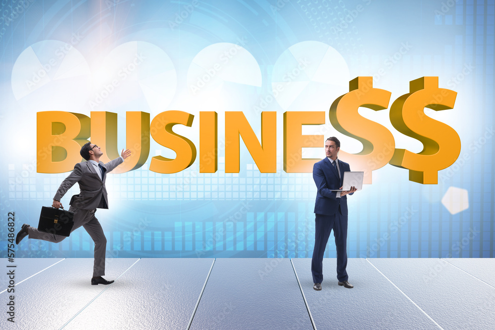 Business success concept with businessman Business success concept with businessman