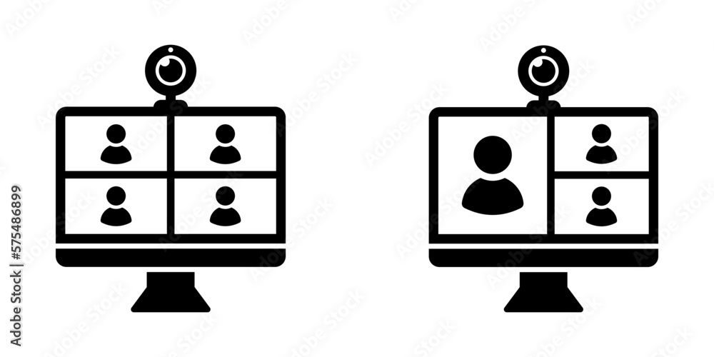 web conference with people vector illustration. Vector image set web conference with people vector illustration. Vector image set