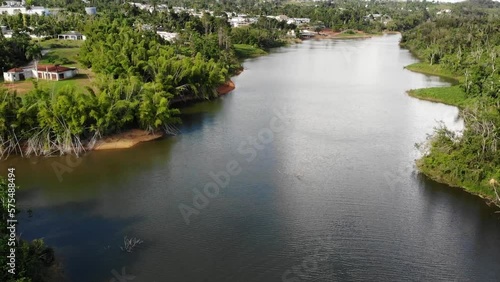 lago en cidra, puerto rico desde toma aérea photo