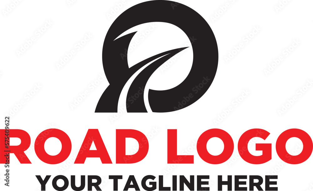 O letter with road logo, road icon, highway, roadway, path icon, logo ...