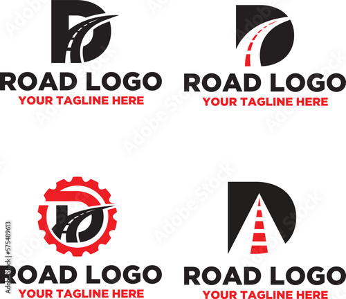 D letter with road logo, road icon, highway, roadway, path icon, logo design vector 2023