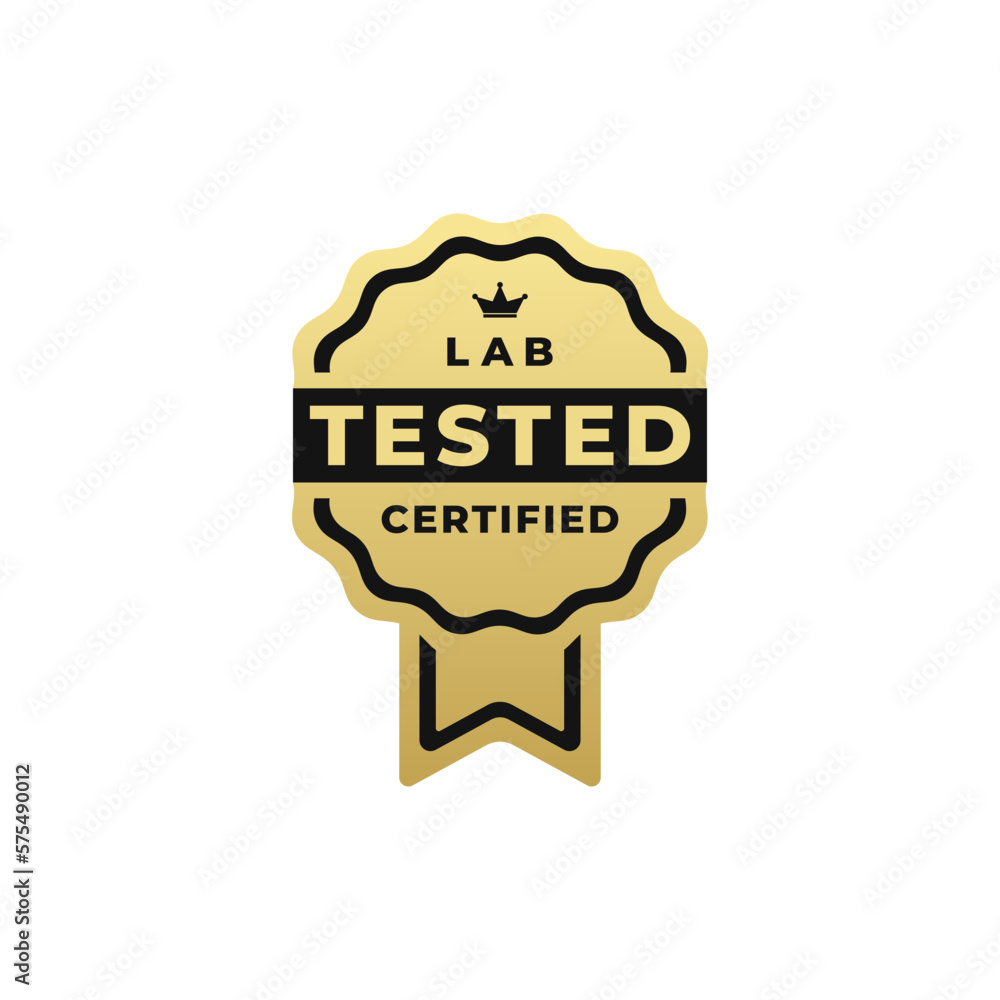 Elegant Lab Tested Label or Lab Testing Certified Vector Isolated On