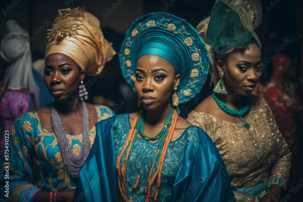 Generative AI. Nigerian ladies posing indoor