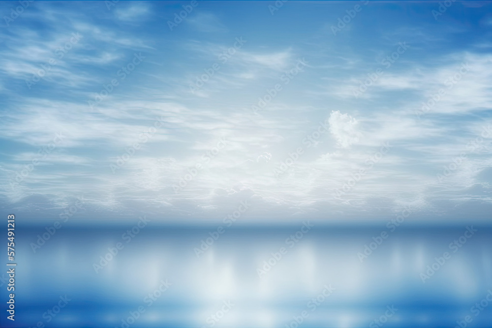 Background of tranquil natural blue sky and clouds that blurs. Generative AI Background of tranquil natural blue sky and clouds that blurs. Generative AI