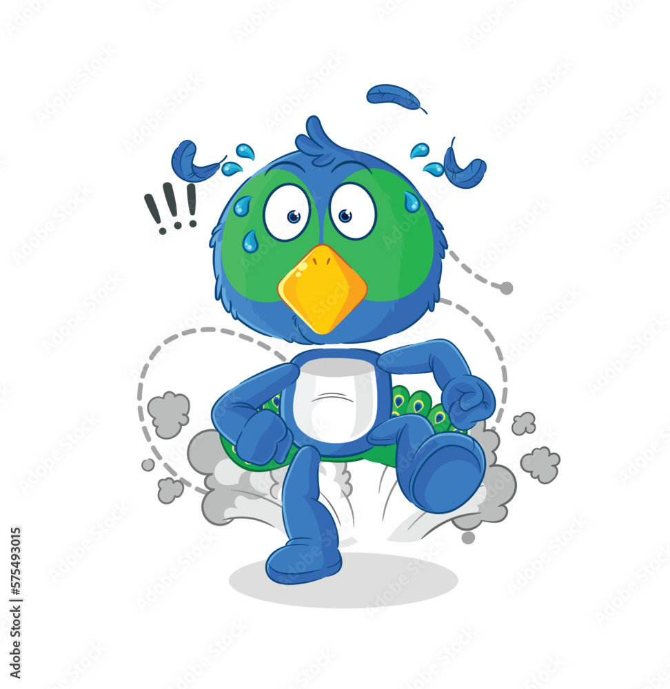 peacock running illustration. character vector peacock running illustration. character vector