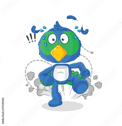 peacock running illustration. character vector