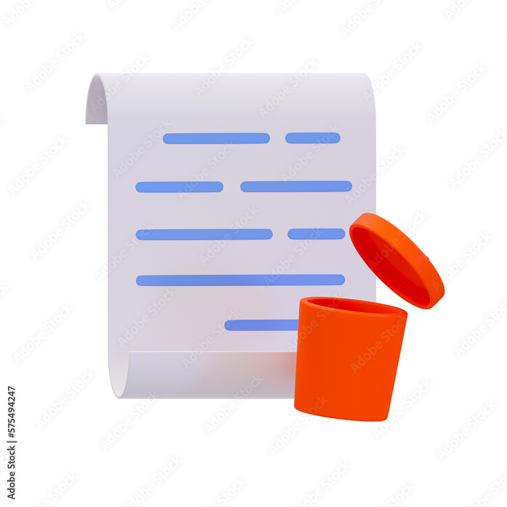 3d delete file. paperwork eraser. document with a trash can. 3d illustration. 3d delete file. paperwork eraser. document with a trash can. 3d illustration.