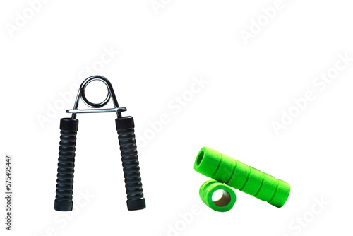 Hand Grip Fitness Arm and softener peel on a white background,with clipping path