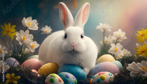 easter bunny and eggs © Demencial Studies