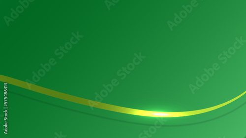 Abstract 3D luxury green wave form ribbon on green background.