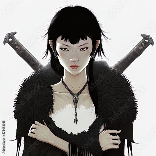 Fotografie, Tablou a samuraï girl illustration
