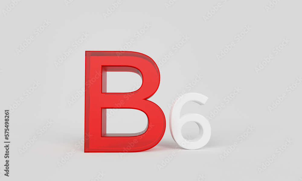 Stereo rendering of vitamin b6 background Stereo rendering of vitamin b6 background