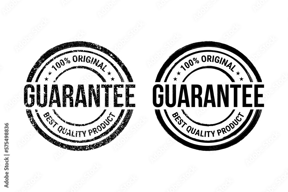 Fototapeta premium guarantee label. guarantee black and white band sign. brush retro style with grunge and non grunge. 100 persen original, best quality product.
