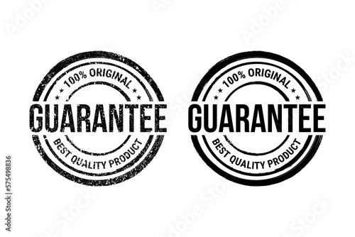 guarantee label. guarantee black and white band sign. brush retro style with grunge and non grunge. 100 persen original, best quality product.