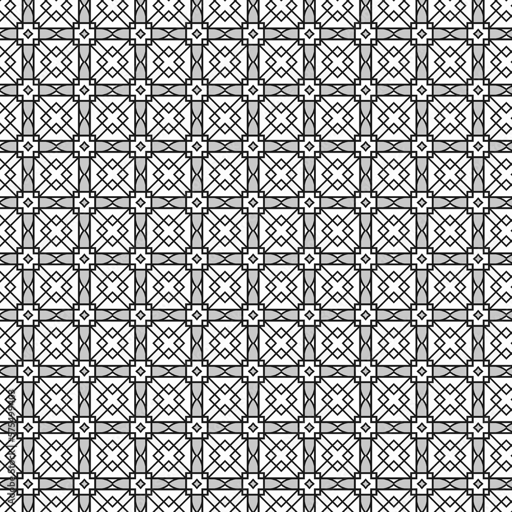 Seamless Black And White Print Minimal Geometry Template Decoration Shape Fabric Vintage Texture Textile Backdrop Geometric Line Art Design Graphic Background Wallpaper Pattern