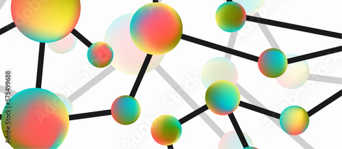 Line points connections geometric abstract background
