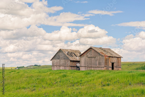 Two Abandoned Sheds in Summer