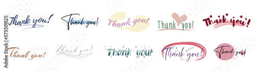 Collage of text THANK YOU on white background