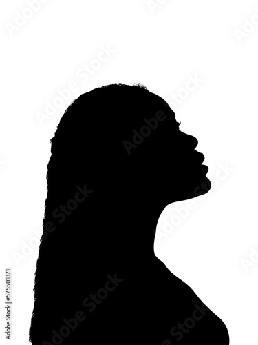 Thick Curly Black Woman Silhouette