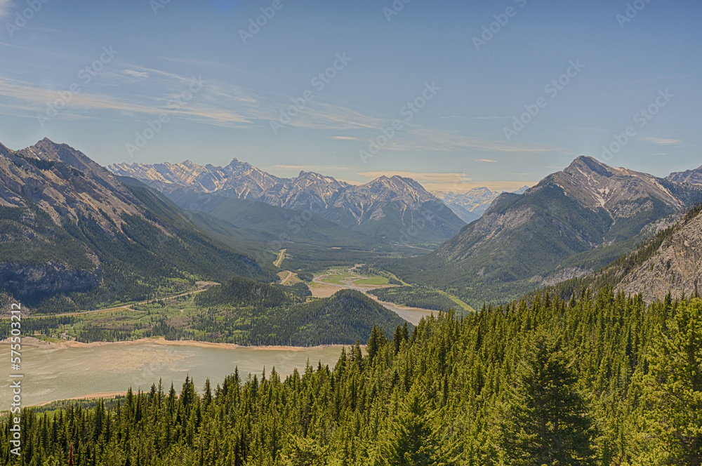View of Barrier Lake and the Rocky Mountains
