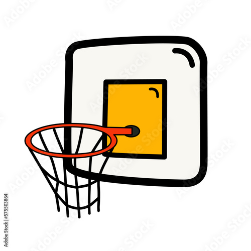 The basketball hoop and backboard. cartoon  illustration