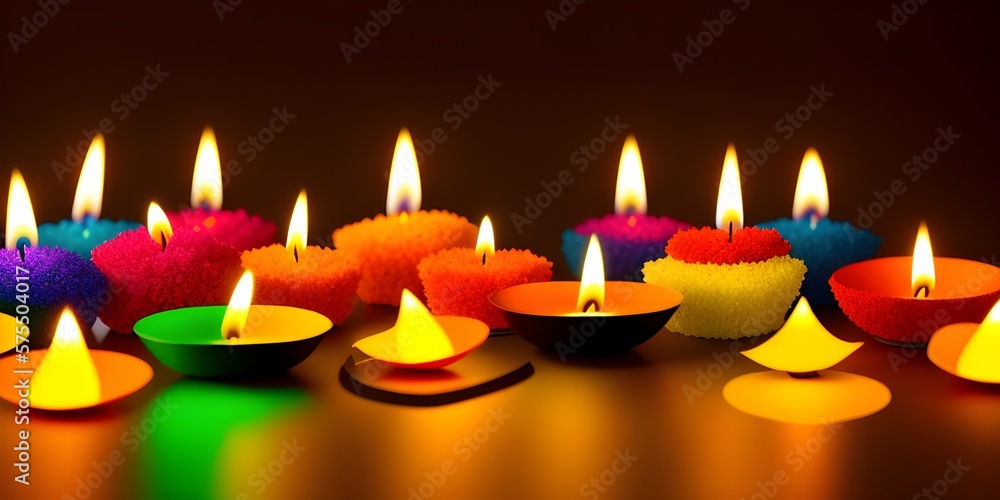 Beautiful Festival Rangoli And Burning Diya Lamp Beautiful Festival Rangoli And Burning Diya Lamp
