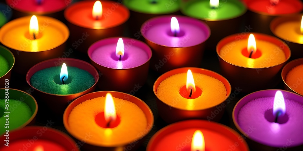 Beautiful Festival Rangoli And Burning Diya Lamp Beautiful Festival Rangoli And Burning Diya Lamp