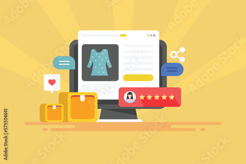 Ecommerce website storefront builder add product manage inventory, payment processing and online delivery shipment concept, flat design vector banner.